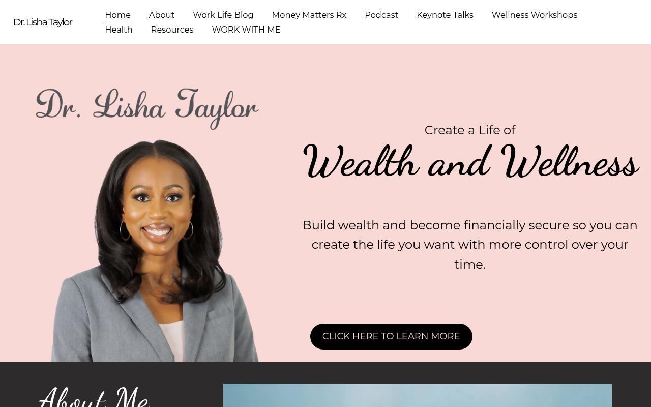 Dr. Lisha Taylor - website preview