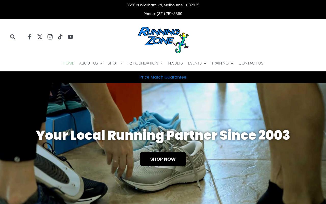 Running Zone - website preview