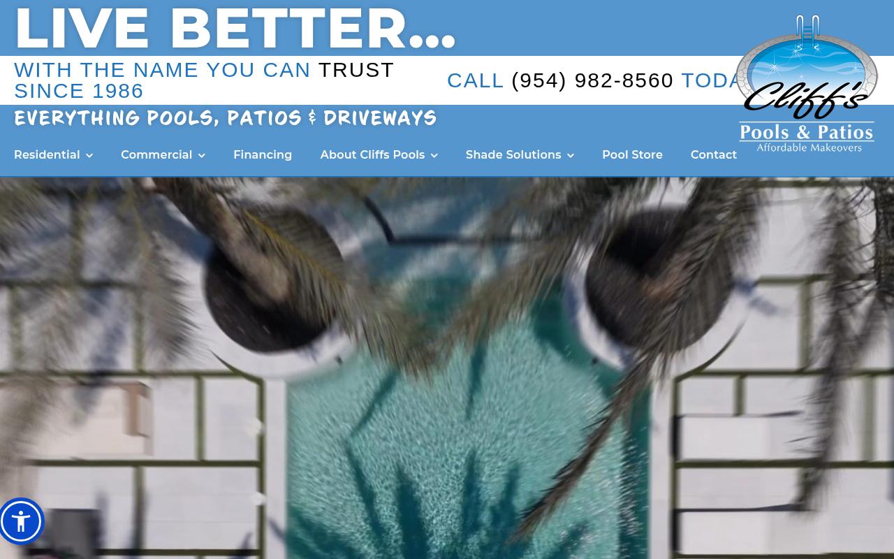 Cliff's Pools & Patios: 35 Years of Excellence Now Online