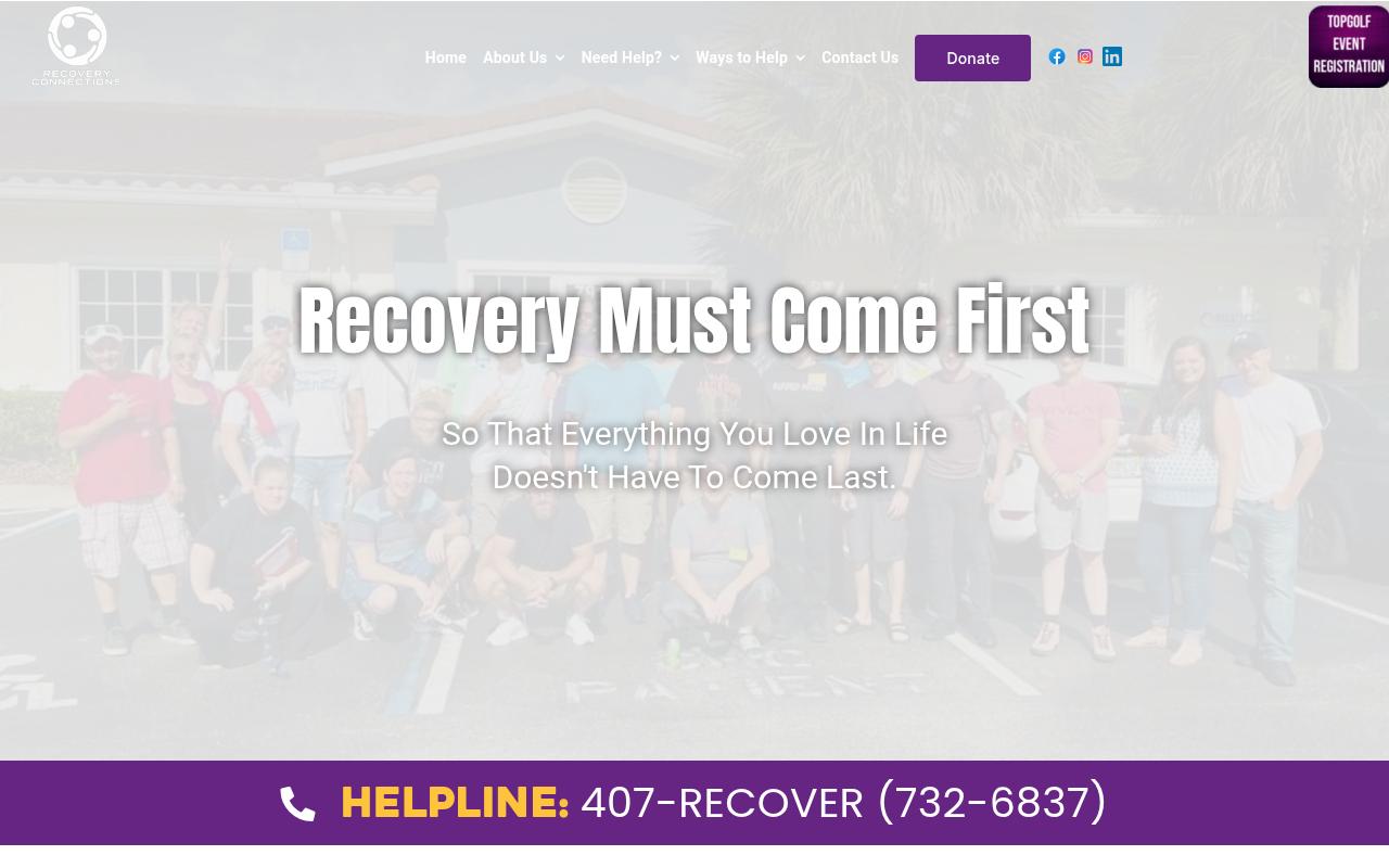 My Recovery Connections - website preview