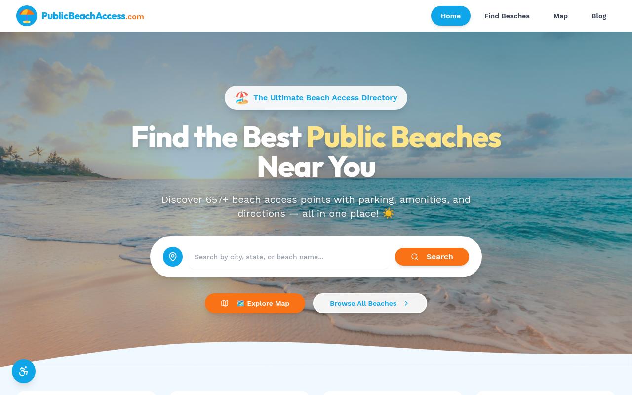 Public Beach Access - website preview