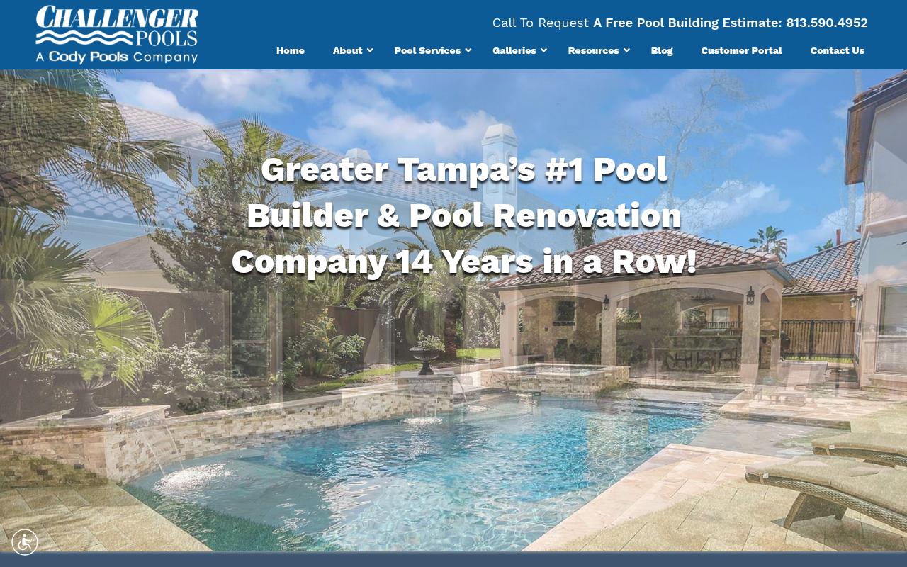 Challenger Pools - website preview