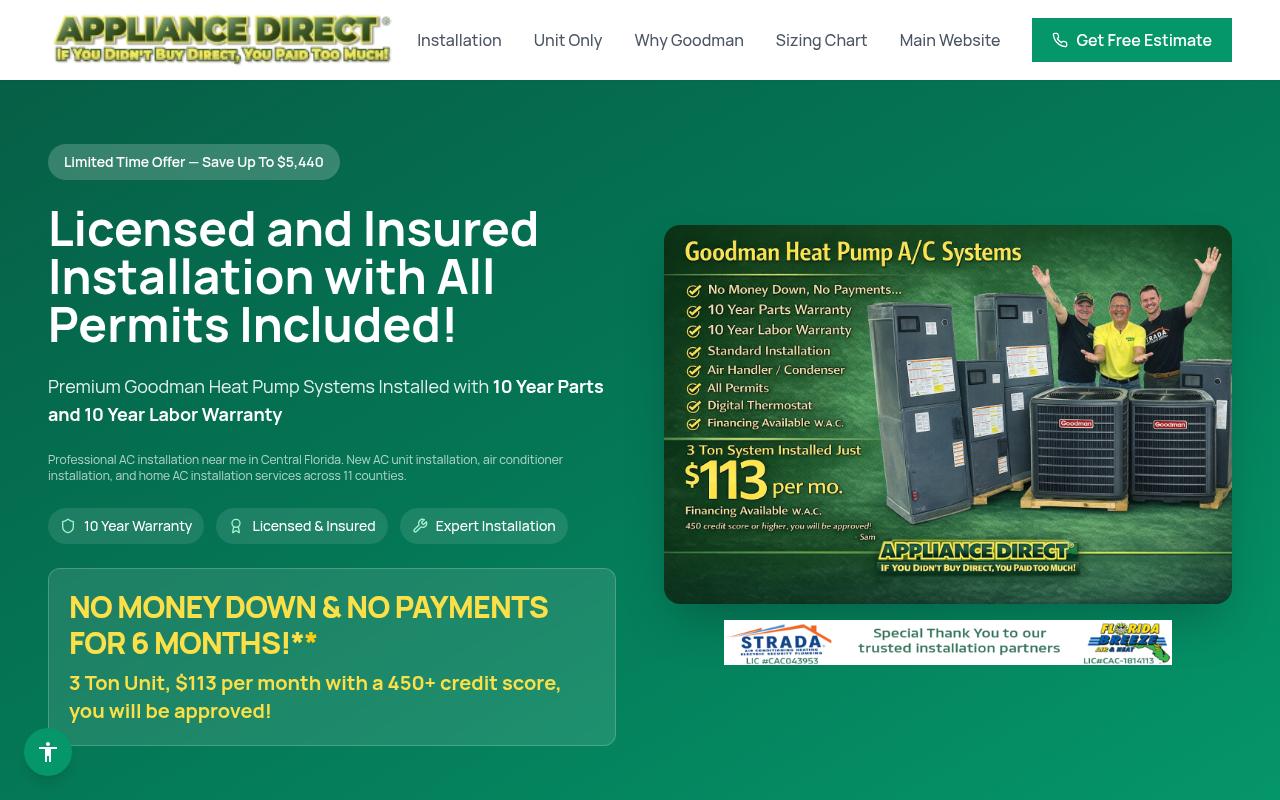 Appliance Direct - website preview