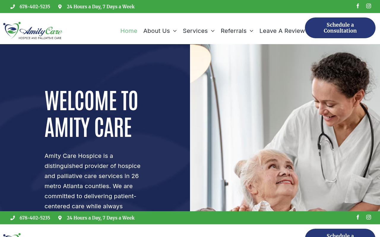 Amity Care Hospice - website preview
