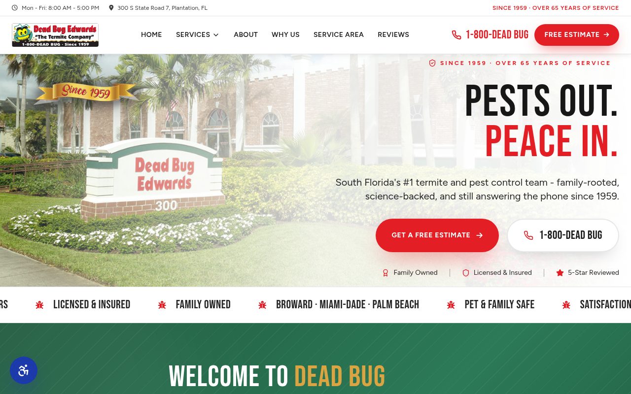 Dead Bug Edwards - website preview