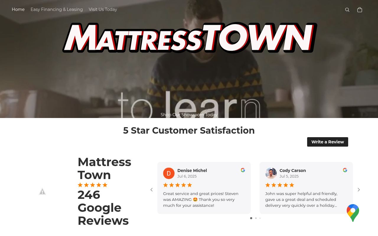 My Mattress Town - website preview