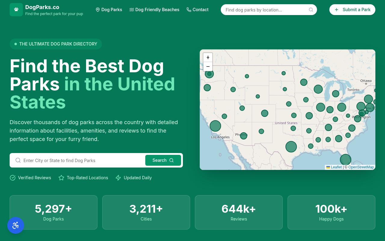 Dog Parks - website preview