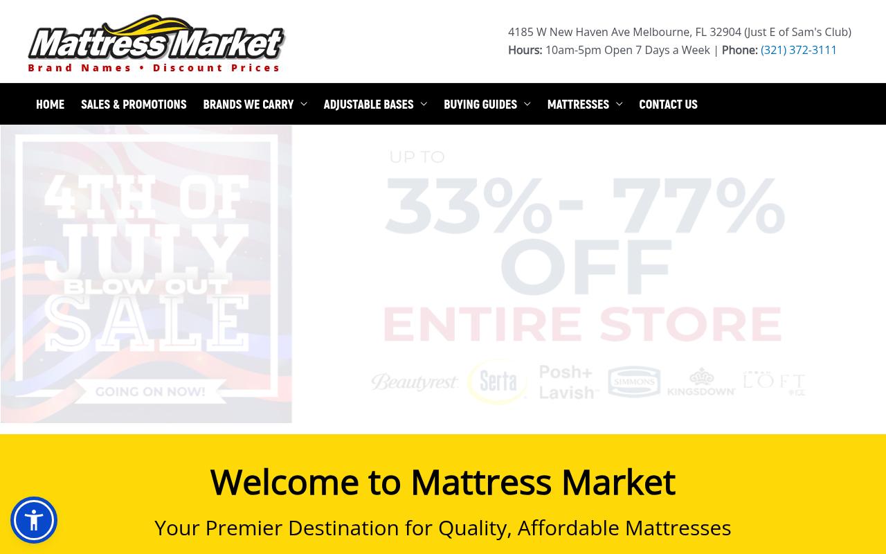 Mattress Market - website preview